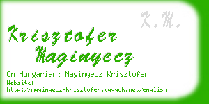 krisztofer maginyecz business card